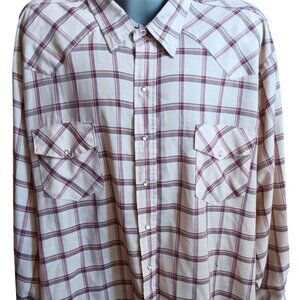 4XL Vintage Big Mac Mens Western Plaid Snap Shirt Cowboy 1980 90s Grunge